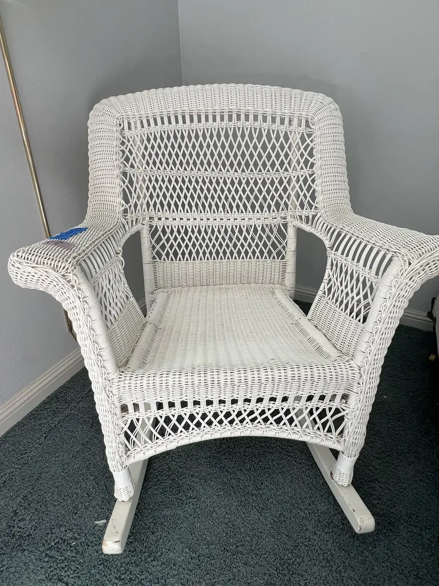 Painted Wicker Rocking Chair