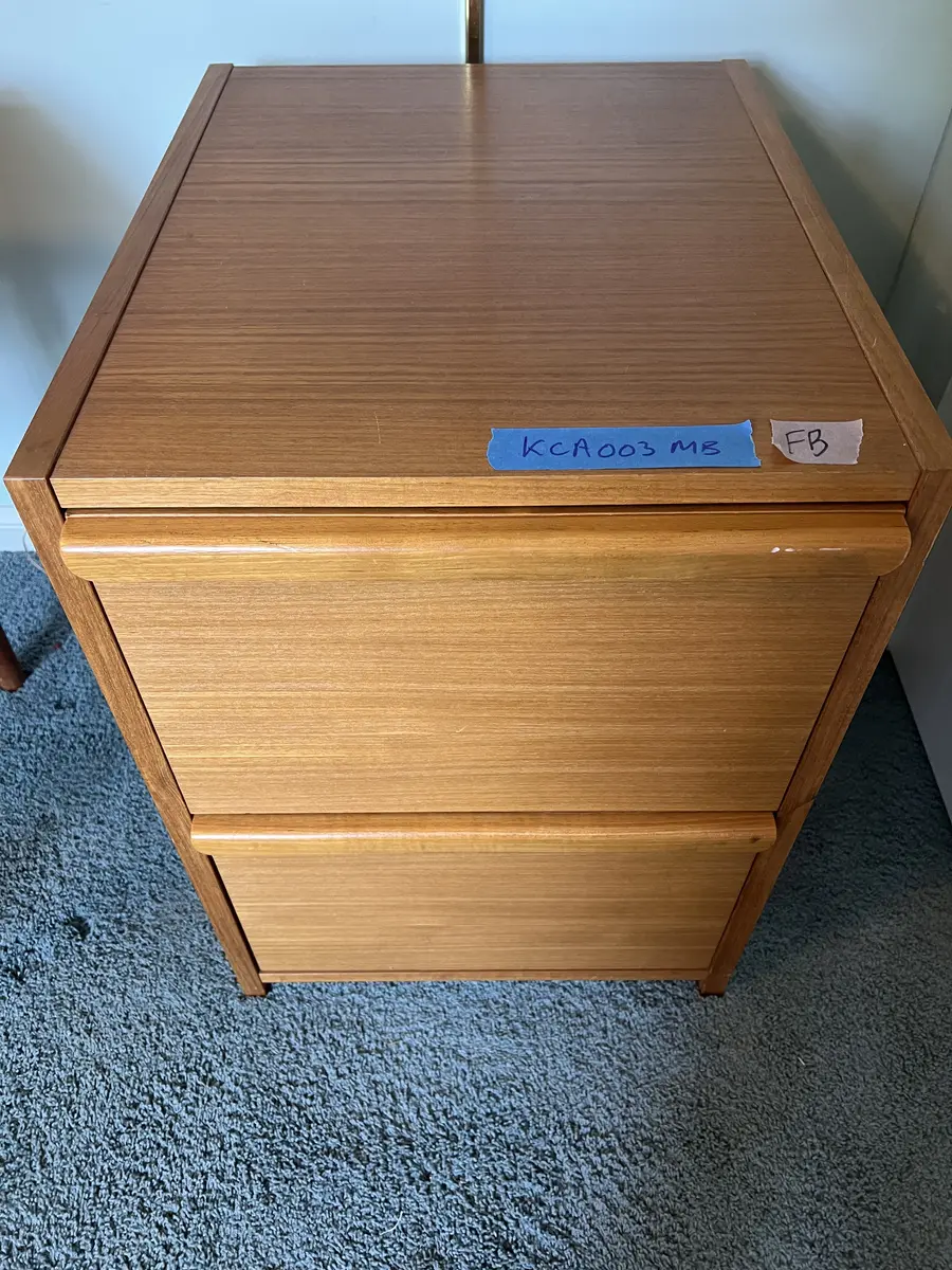 Wooden Two Drawer Filing Cabinet