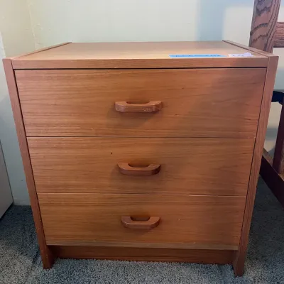 Wooden Three Drawer Side Table