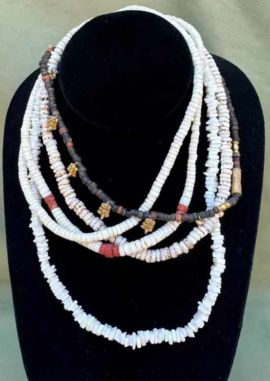 Assorted White Shell Necklace Lot, Natural Style (6 pcs)