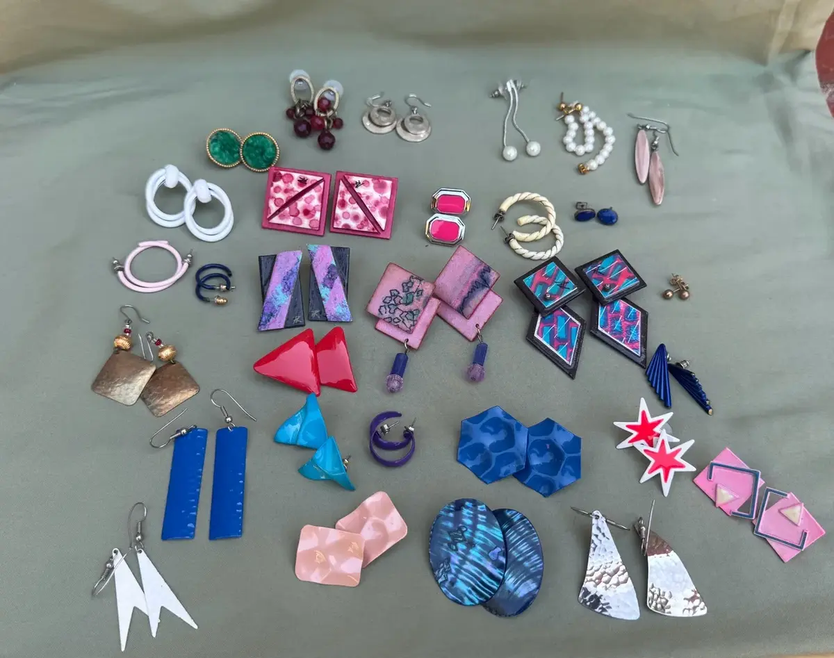 Large Assorted Vintage Earrings Lot 