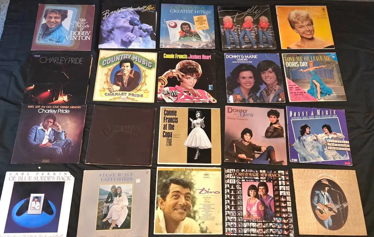 Vintage Easy Listening, Country & Pop Vinyl Record Collection – 20 Albums