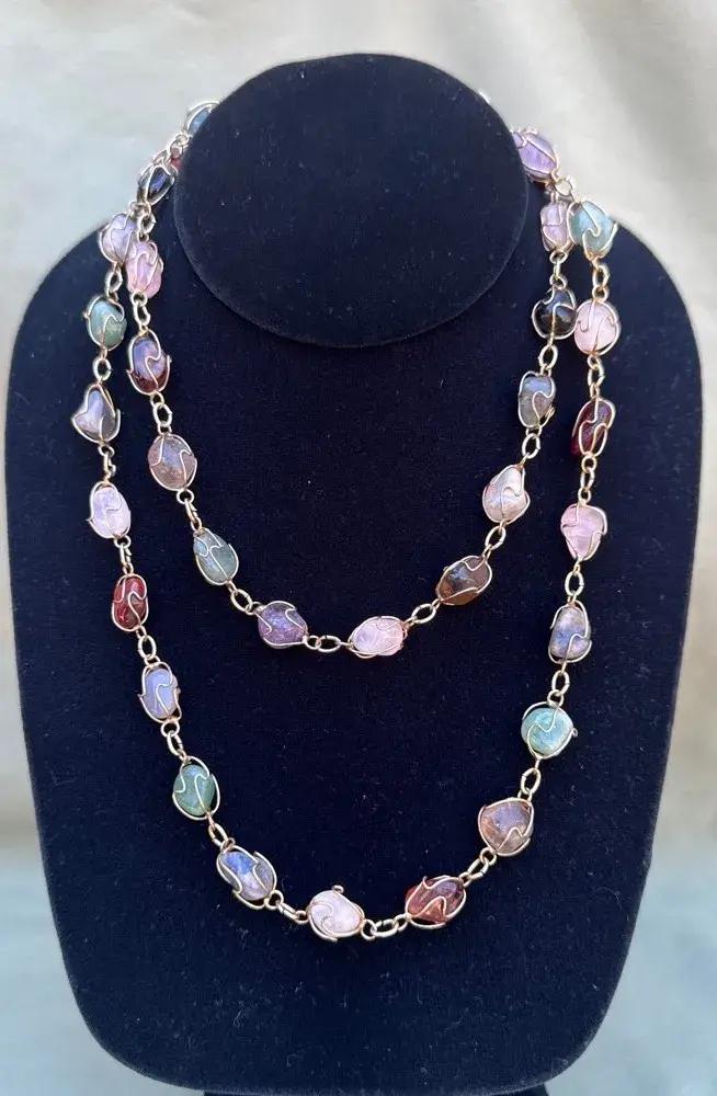 Multicolor Stone Wire-Wrapped Necklaces & Bracelet (6 pcs)