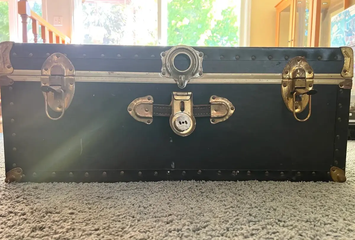 Vintage Studded Steamer Trunk