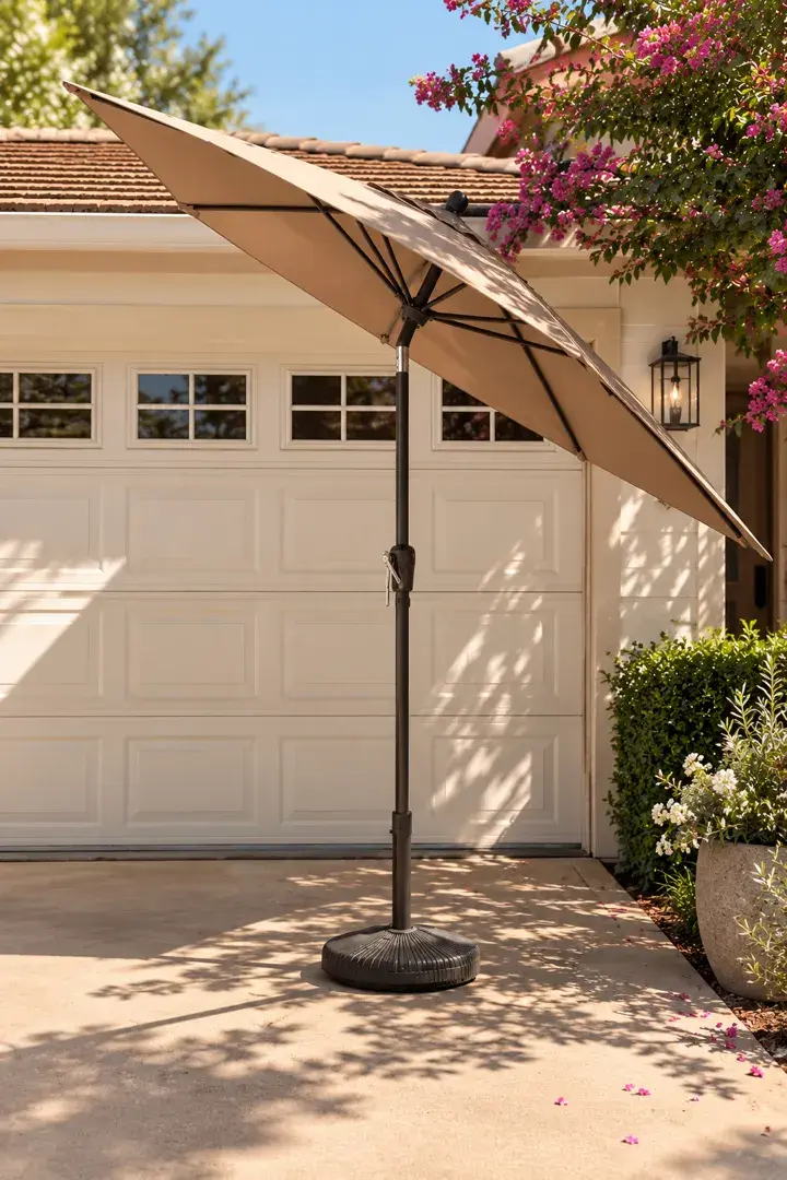 Treasure Garden Patio Umbrella with Heavy Base  Obravia Fabric
