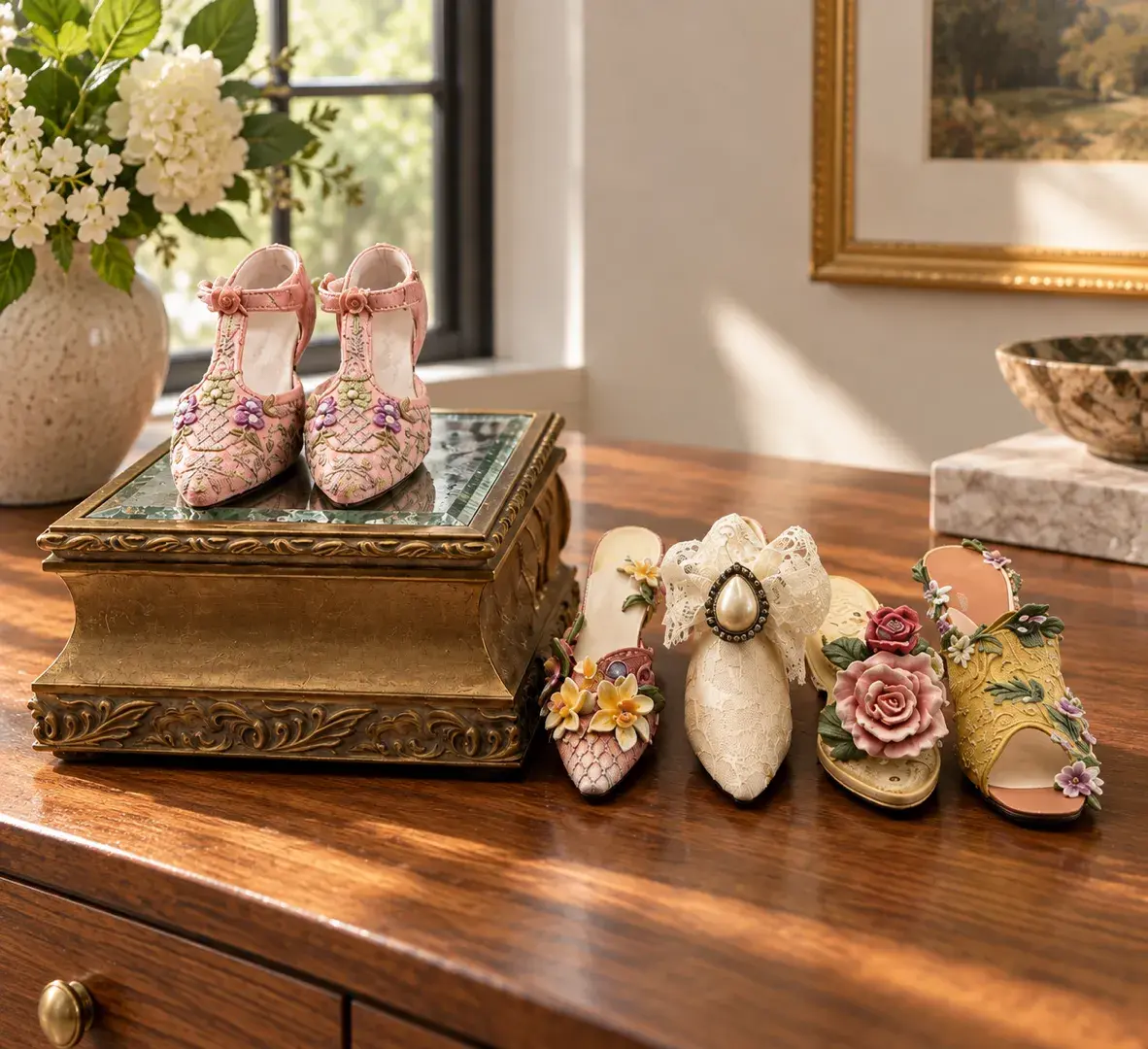 Decorative Miniature Shoe Collection - 6 Pieces