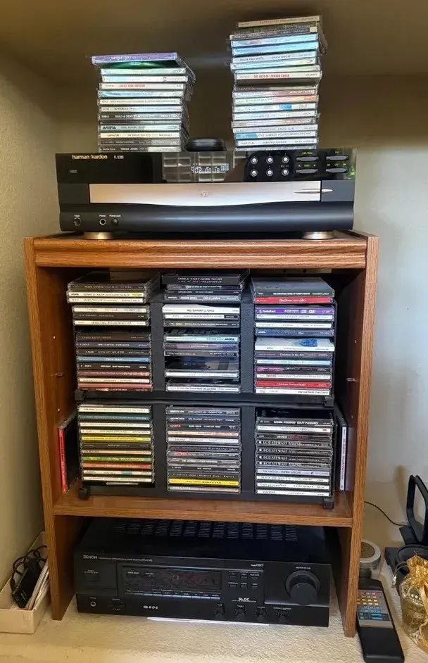 Harman Kardon FL 8380 CD Changer & Denon DRA-375RD Stereo Receiver with Remotes 