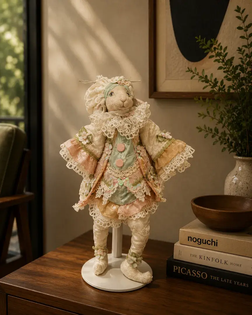 Katherine’s Collection Whimsical Rabbit Doll in Pastel Costume