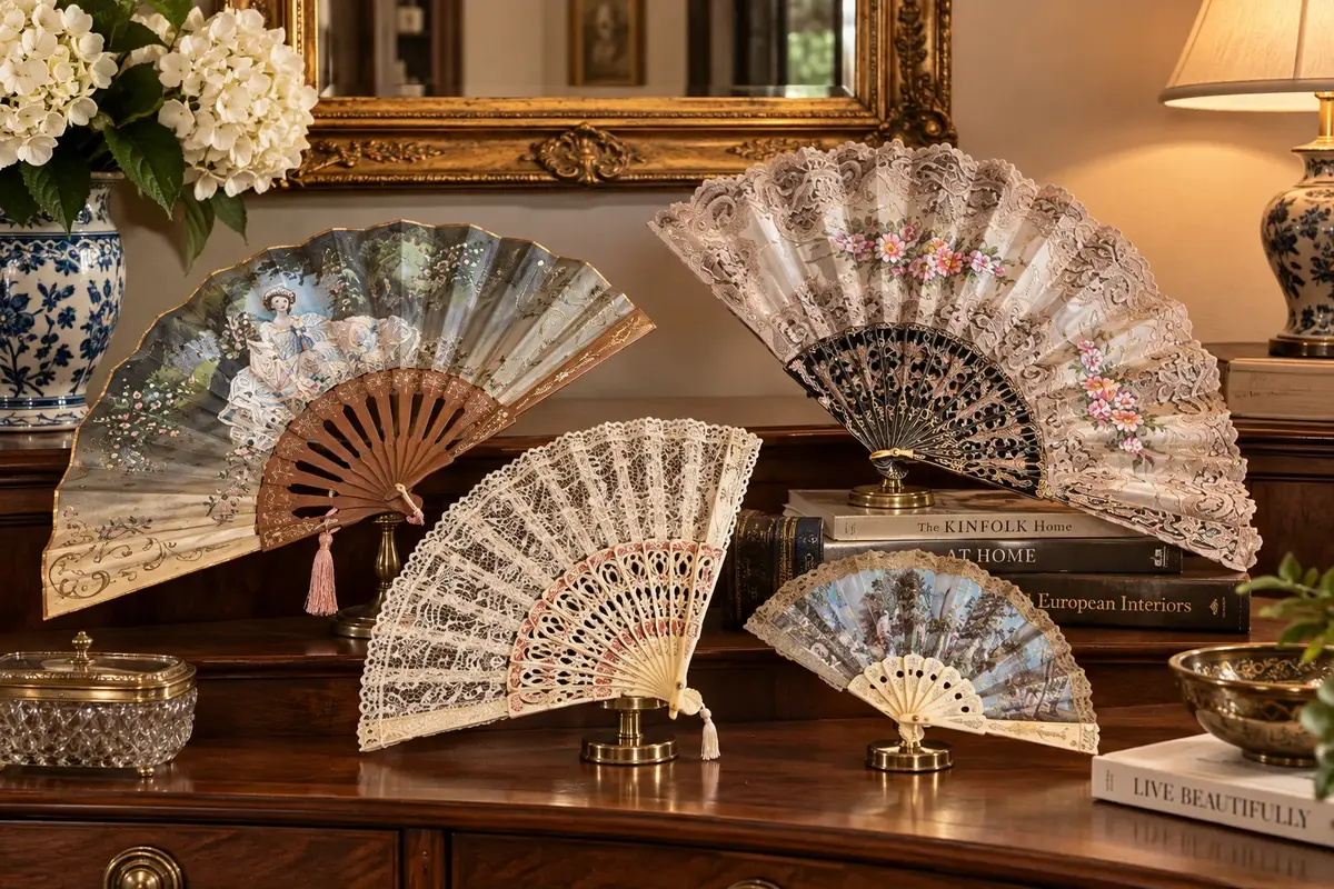 Collection of 4 Decorative Hand Fans