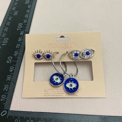 Blossom Evil Eye Earring Set - 3 Pairs
