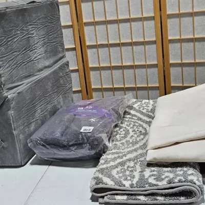 Blue Upholstered Stool, Memory Foam Wedge & More