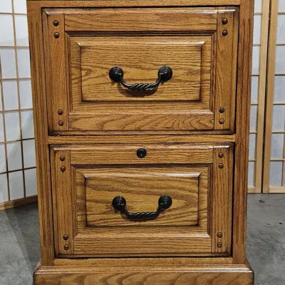 Wooden Two Drawer File Cabinet #1
