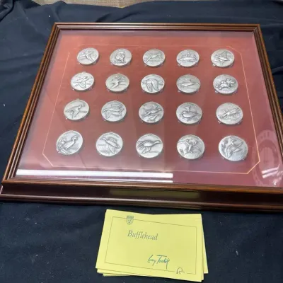 1967 Ducks Unlimited 20-Piece .999 Fine Silver Medallion Set - Framed w/ COAs (56+ ozt)