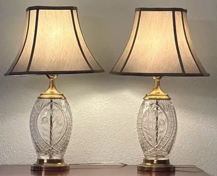 Pair Of Crystal Lamps