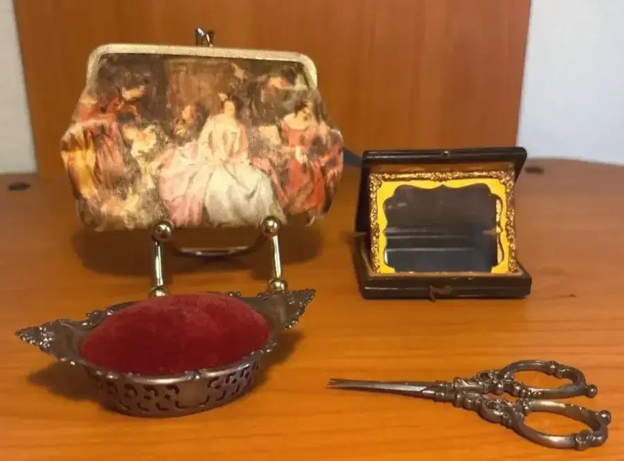 Gorham Sterling Pin Cushion, Sterling Scissors, And More 