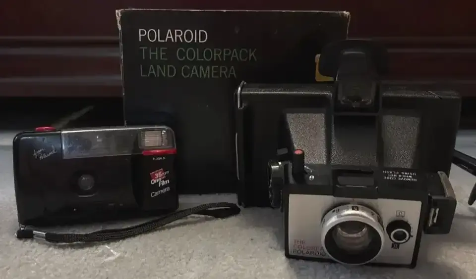 Colorpack Polaroid Land Camera And Kodak 35mm One Film Camera
