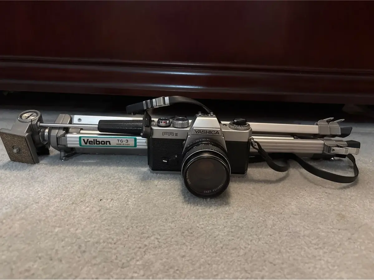 Yashica FR II SLR Camera And Velbon TG-3 Tripod