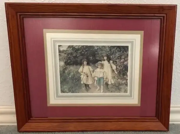 Framed  Print Of "The Perkins Children" By George Harcourt