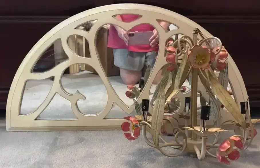 Decorative Mirror Wrought Iron Floral Chandelier And More 