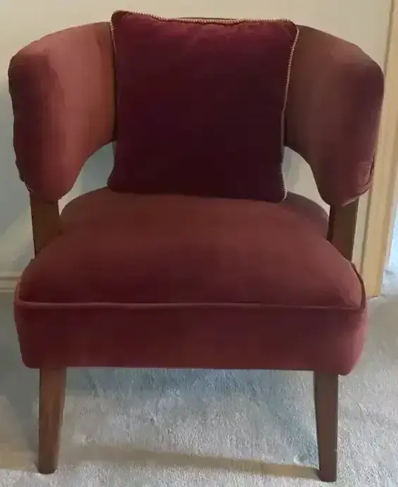 Red Velvet Like Chair 