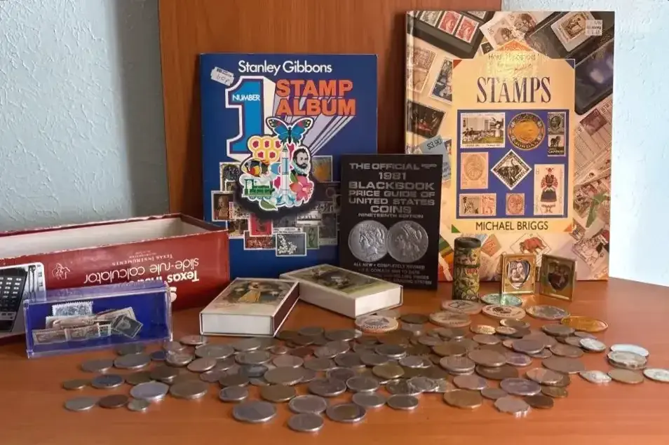 Mystery Lot Of Stamps Coins Matches Lighters And More