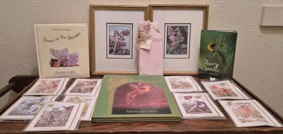 Framed Vintage Print Of "The Heliotrope Fairy" & More Flower Fairies By Cicely Mary Barker