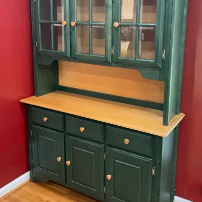Green Wooden Bakers Hutch