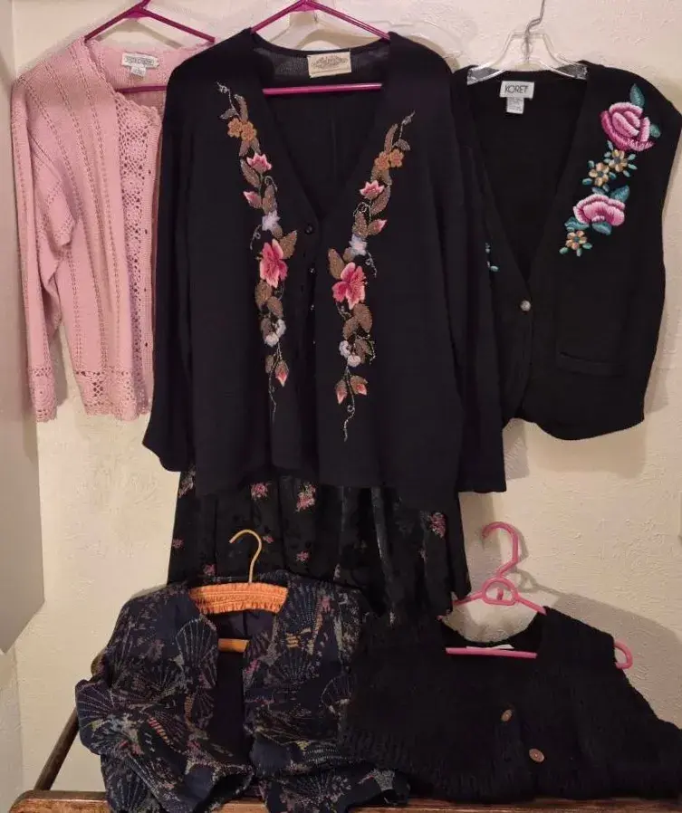 Women's Black & Floral Sweaters Assortment By Horchow Koret and Susan Bristol Skirt Set