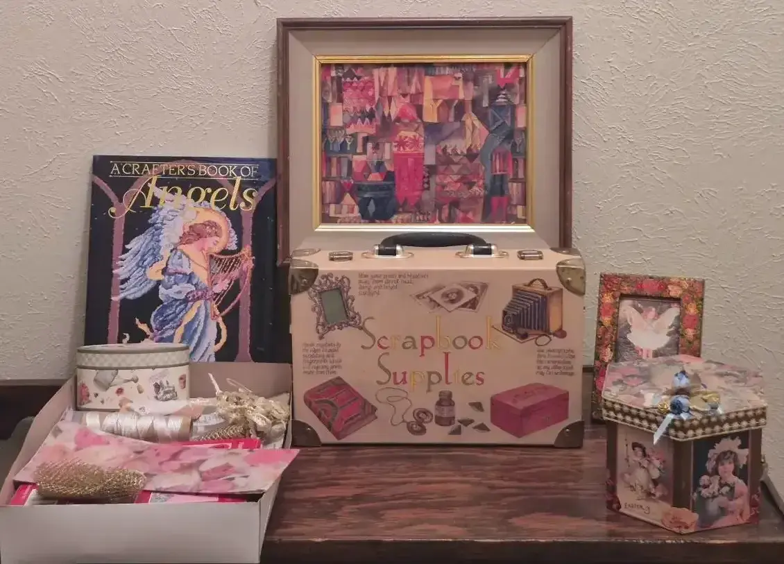 Scrapbook Supplies Case Craft Storage Boxes and Supplies Assortment 