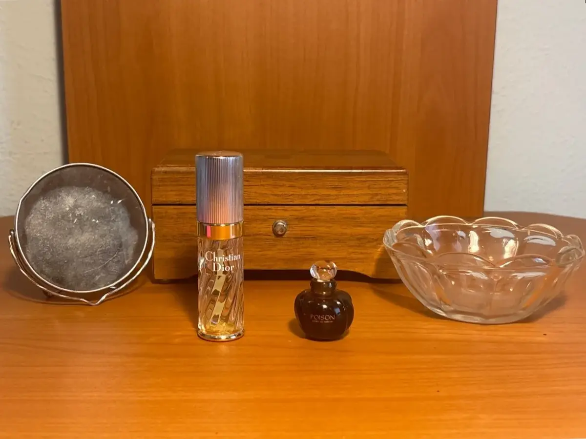 Vintage Christian Dior Miniature Poison Perfume, Christian Dior Bottle, Music Box, And More  