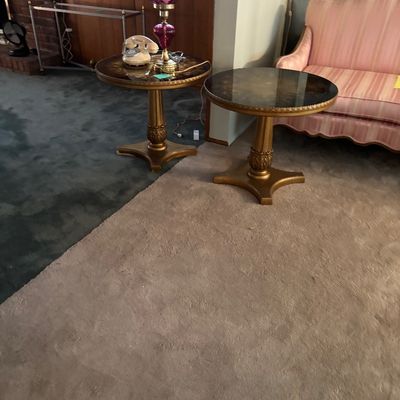 Vintage mercury round end tables 