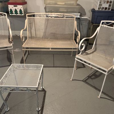 Vintage outdoor wrought iron set 