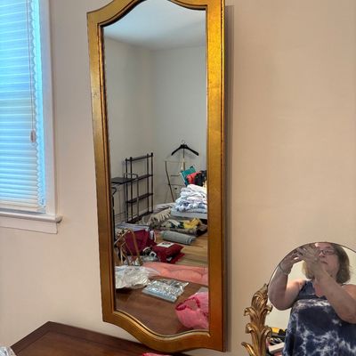 Pair of gold gilded mirrors 