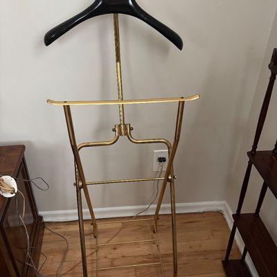 Mcm vintage brass suit hanger 