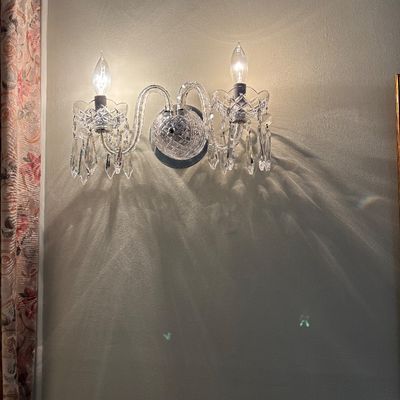 Pairs of Waterford lighted sconces 