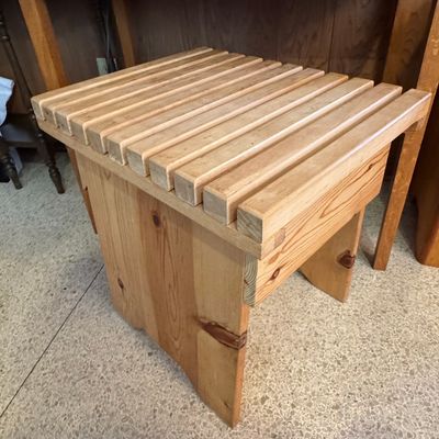 Sale Photo Thumbnail #237: Solid Pine Slatted Stool