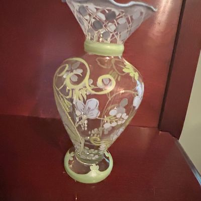 Sale Photo Thumbnail #251: Tracy Porter Hand Painted Floral Glass Vase