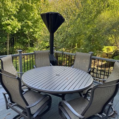 Outdoor patio set and heater 