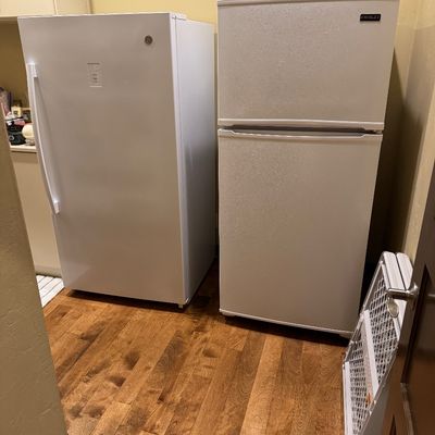 Full-size fridge & freezer combo and full-size freezer 