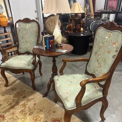 Pair of French Provincial Style Walnut Armchairs