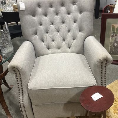 Tufted Wingback Recliner with Nailhead Trim