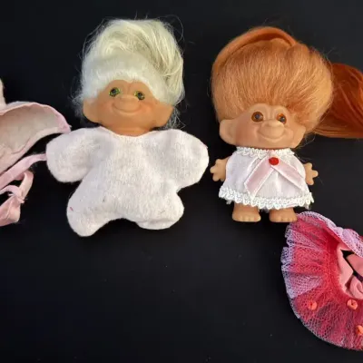 LCJ093 - Vintage 1970’S Troll Dolls With Clothing