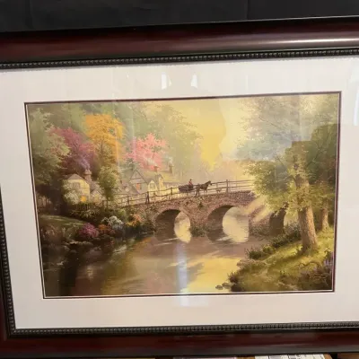 LCJ051 - Thomas Kincaid: “Hometown Bridge” Signed, Limited Edition Lithograph COA