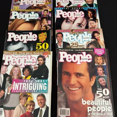 LCJ009 - Eight Vintage 1990S People Weekly Special Double Issue Magazines