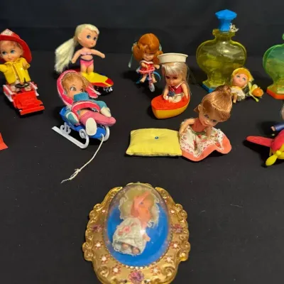LCJ092 - Vintage 1960’S Mattel Liddle Kiddie Dolls/Accessories Collection/kologne Bottle Dolls