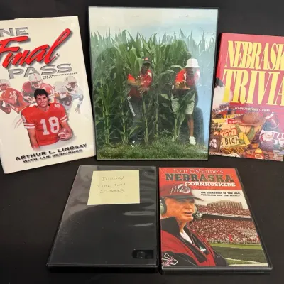 LCJ035 - Nebraska Cornhuskers Football Books/Vhs/Framed Photo