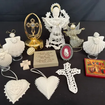 LCJ097 - Vintage Angel And Religious Decor: Margaret Furlong/Mascot Crystal/Russian Icon