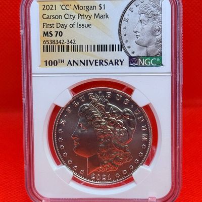 2021 'CC' Morgan $1 Carson City Privy Mark First Day of Issue MS 70