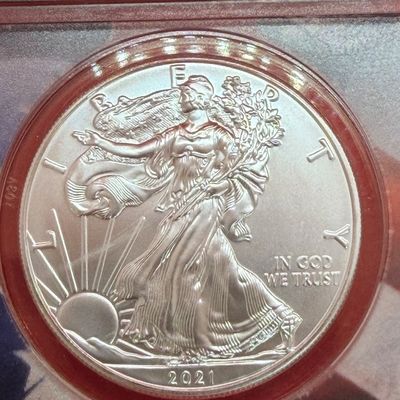Lot (2) Two 2021 ANACS MS70 Silver Eagle Type I First Strike Coins