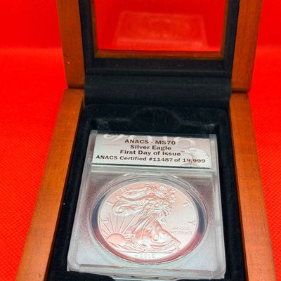 ANACS - MS70 Silver Eagle First Day of Issue